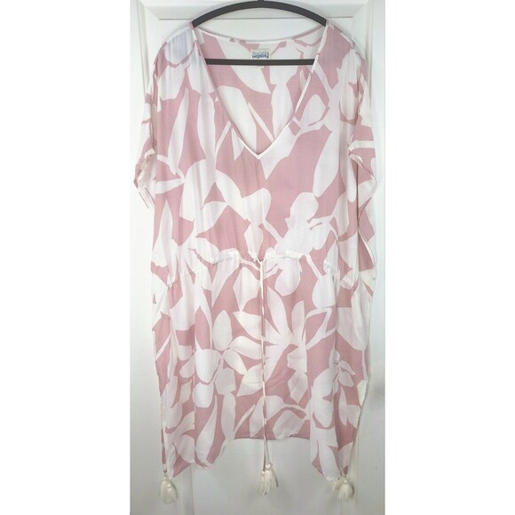 Poolside Paradise Womens Print Adjustable Waist Swim Coverup‎ Size XL/2XL - Picture 1 of 7